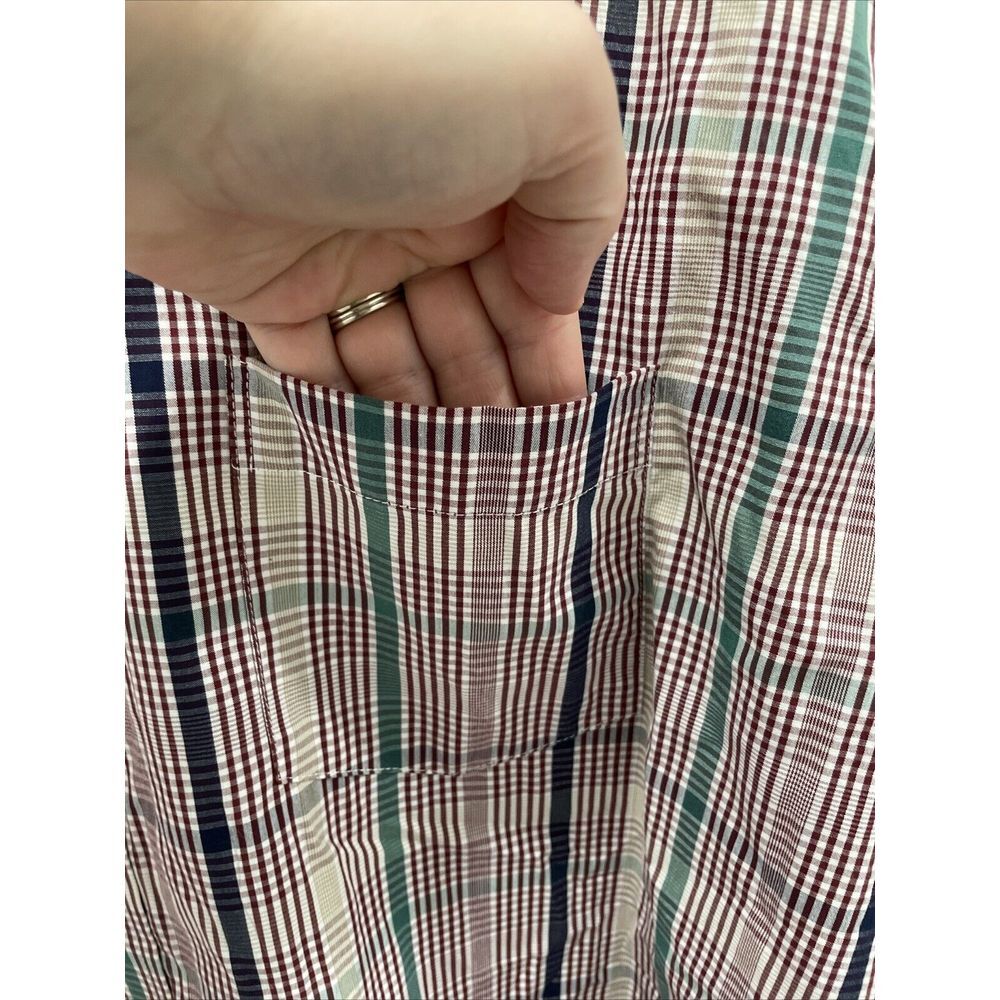 Izod Slim Fit Button Down‎ Plaid Mens Shirt Long Sleeves XXL - Picture 6 of 6